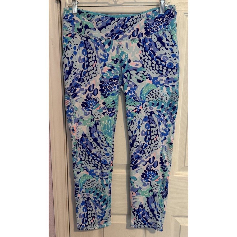 Lilly Pulitzer Luxletic Weekender Leggings Turquoise Oasis Wave After Wave Large